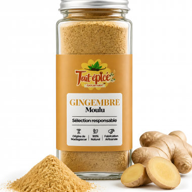 Gingembre moulu présenté en pot de 120ml