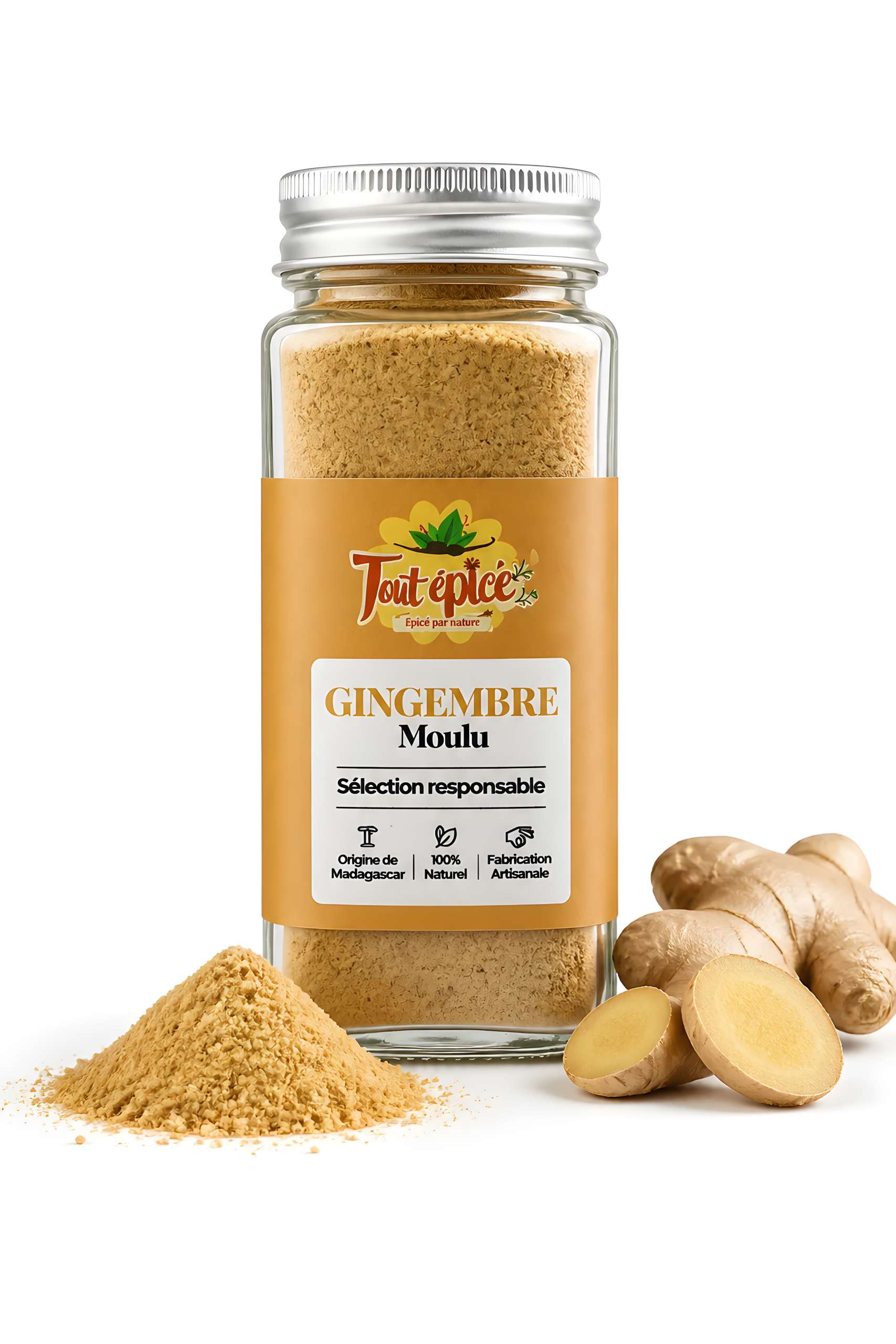 Gingembre moulu présenté en pot de 120ml