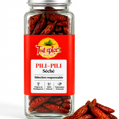 Pili-pili séchés présenté en pot de 120 ml