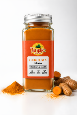 Curcuma moulu présenté en pot de 120ml