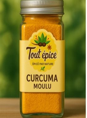 Curcuma moulu présenté en pot de 120ml