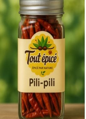 Pili-pili séchés présenté en pot de 120 ml